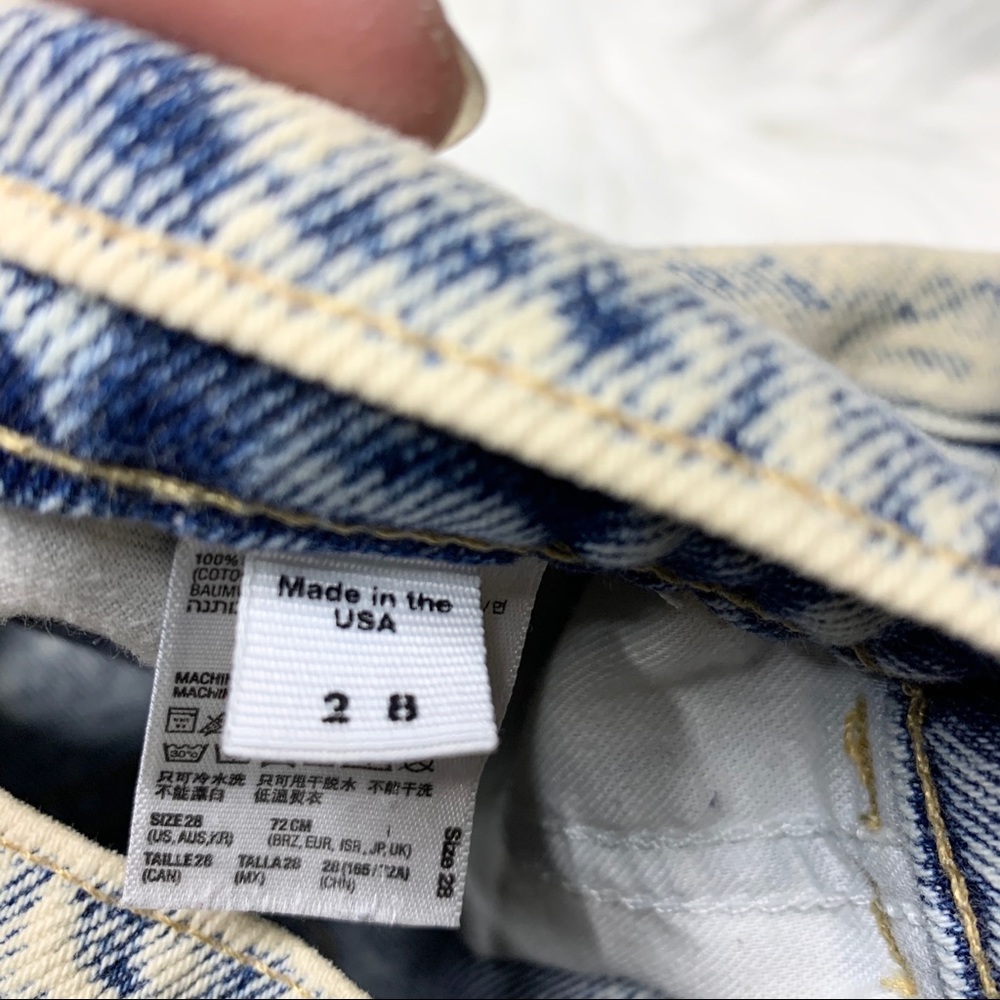AMERICAN APPAREL High Waist Acid Wash Cuff Shorts - Picture 5 of 8